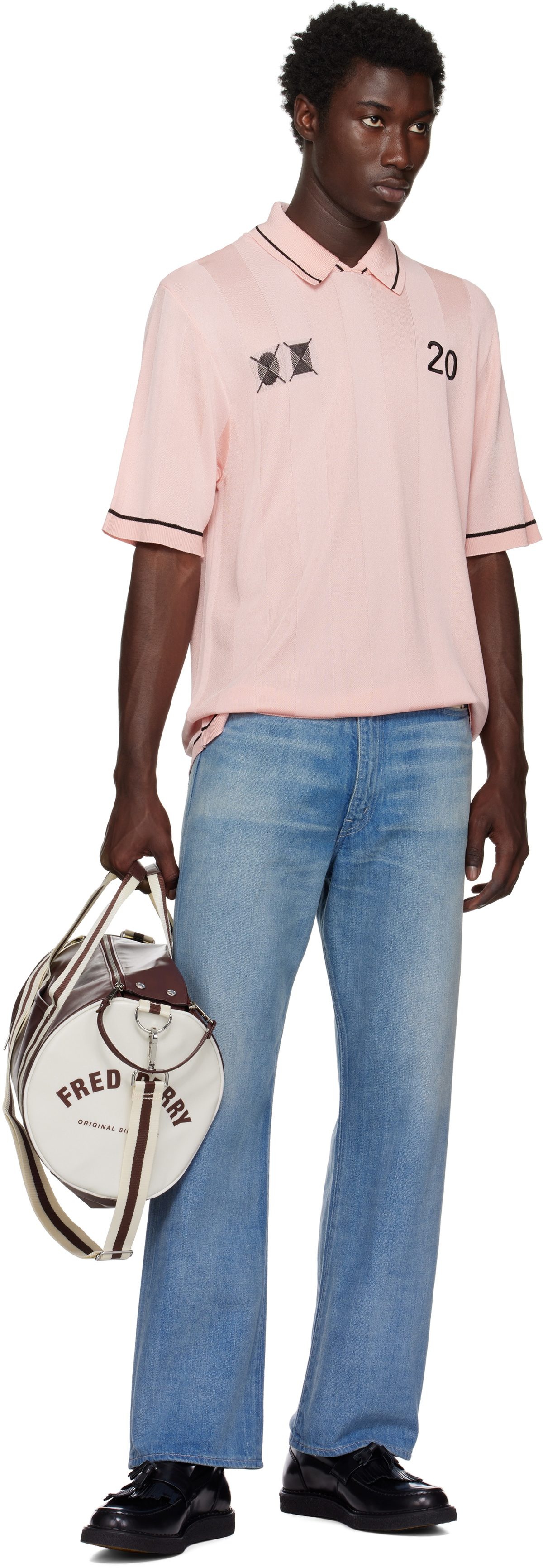Fred Perry Burgundy Classic Barrel Bag