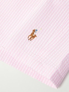 Polo Ralph Lauren - Traveler Straight-Leg Mid-Length Striped Cotton-Blend Seersucker Swim Shorts - Pink