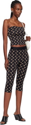 Marine Serre Black Recycled Moon Jersey Capri Leggings