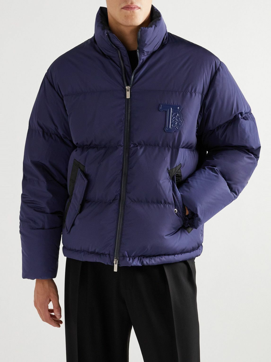 Tod's - Logo-Appliquéd Quilted Shell Hooded Down Jacket - Blue