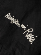 RRR123 - Abbotts Logo-Embroidered Coated-Cotton Canvas Hooded Jacket - Black