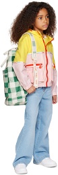 TINYCOTTONS Kids Beige & Green Check Backpack