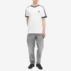 Adidas Men's 3 Stripe T-Shirt in White