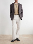 Canali - Mock-Rib Wool and Cashmere-Blend Half-Zip Polo Shirt - Neutrals