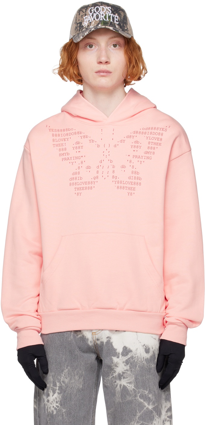 Photo: Praying SSENSE Exclusive Pink Butterfly Hoodie