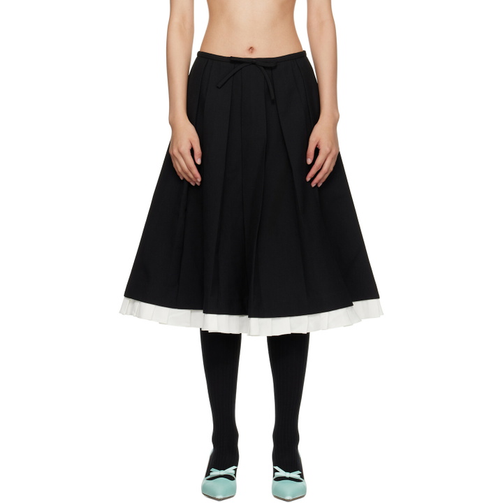 Photo: SHUSHU/TONG Black Ruffled Pleat Midi Skirt