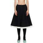 SHUSHU/TONG Black Ruffled Pleat Midi Skirt