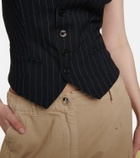 Coperni Halterneck pinstripe wool-blend vest