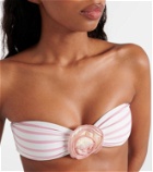 Same Rose floral-appliqué bandeau bikini top