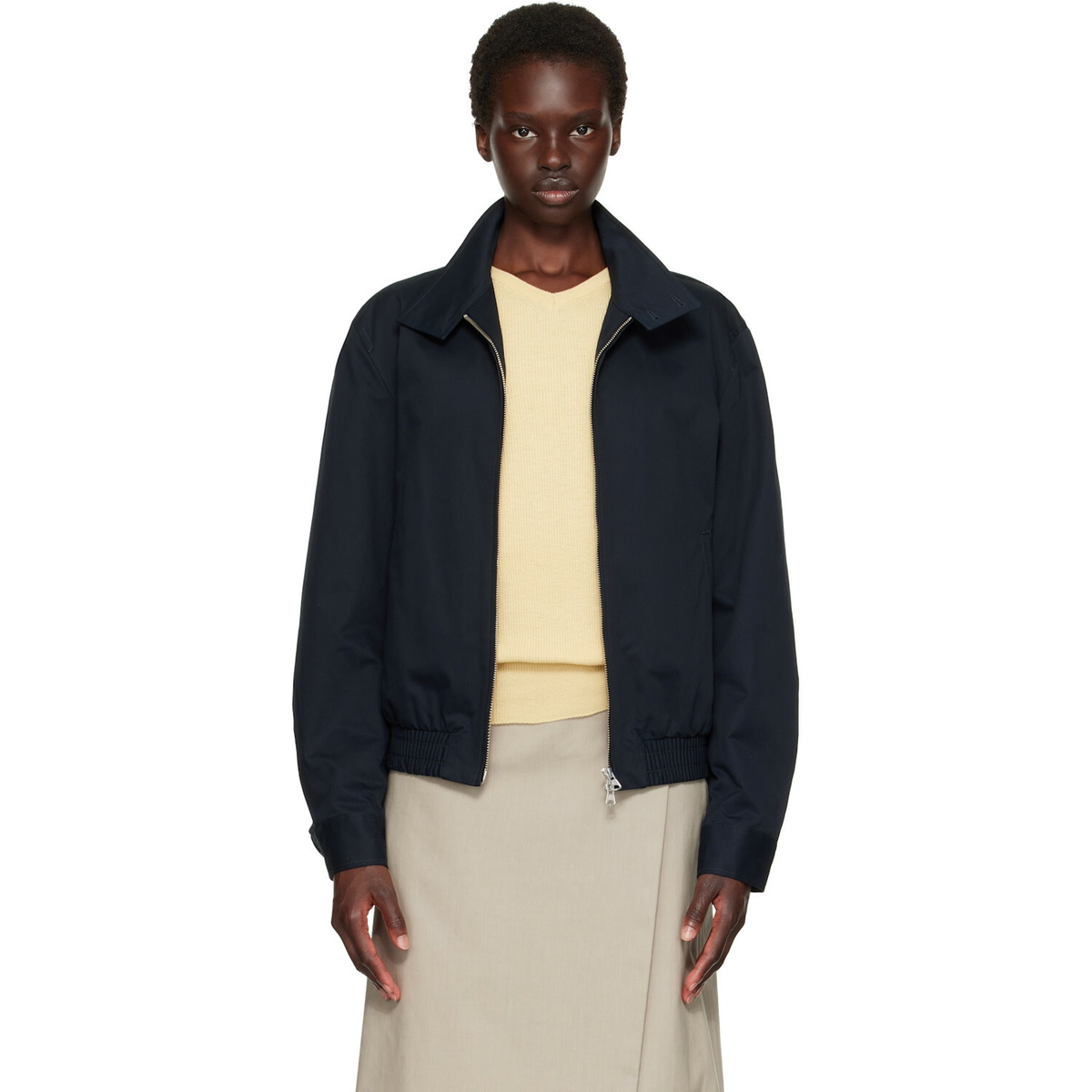TONYWACK Navy High Density Cotton Harrington Jacket