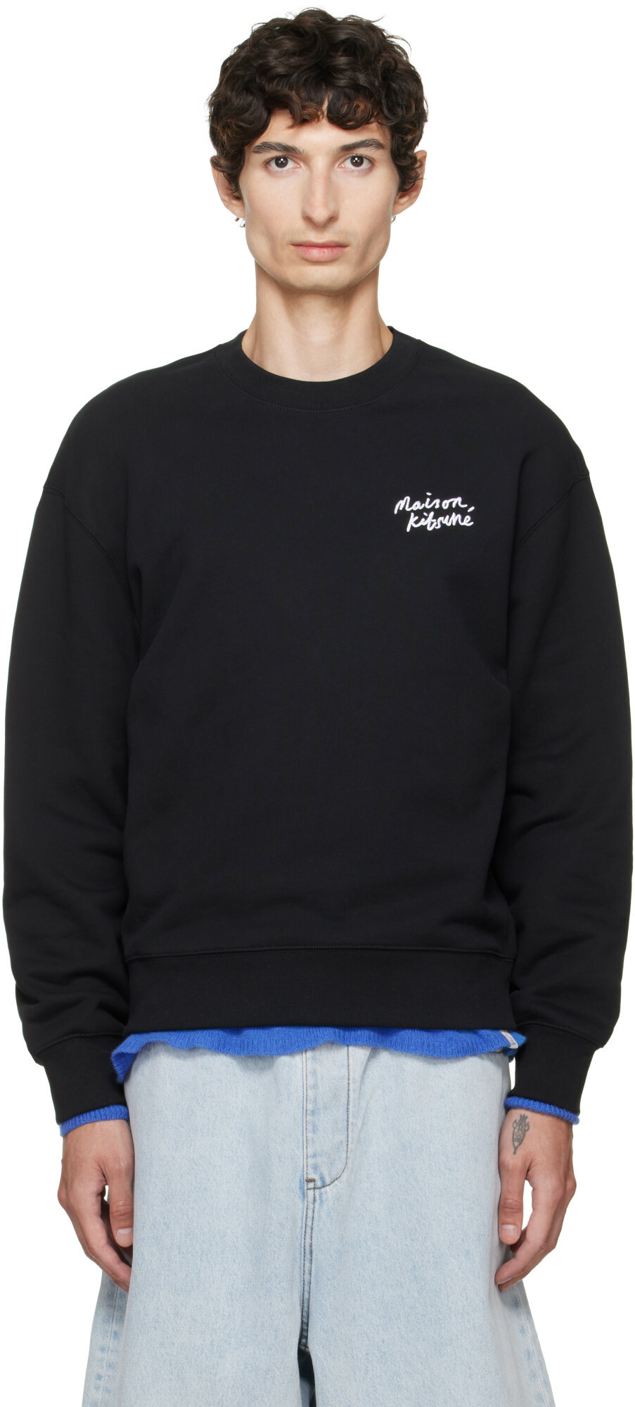 Maison Kitsuné Black Handwriting Comfort Sweatshirt