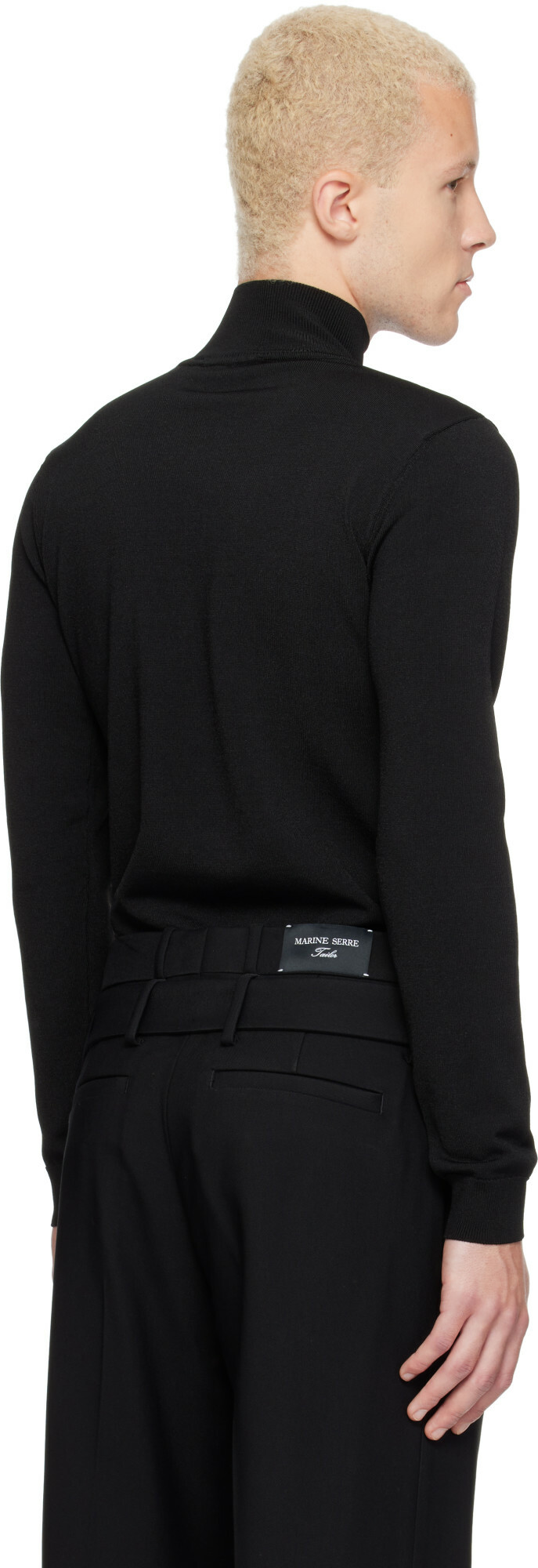 Marine Serre Black Moon Logo Knit Turtleneck