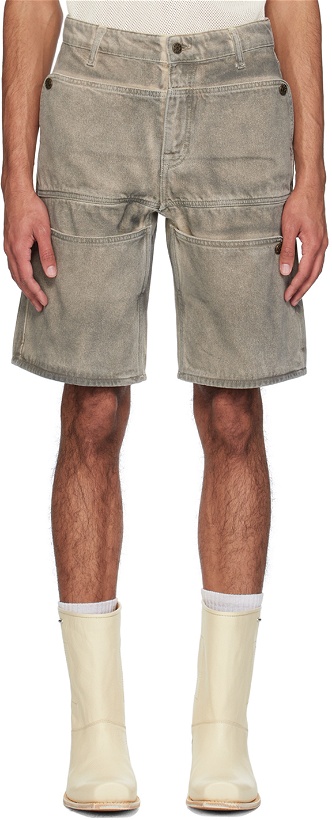 Photo: GUESS USA Gray Utility Denim Shorts