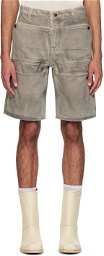 GUESS USA Gray Utility Denim Shorts
