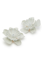 Chloe The Chloé Bloom Enamelled Clip-on Drop Earrings - White - One Size