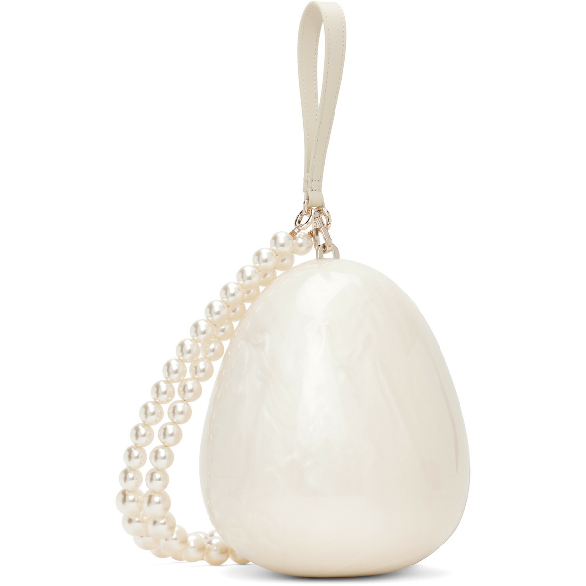 Simone Rocha Off-White Large Pearl Egg Bag