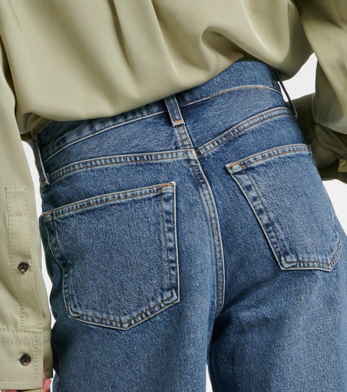 【関税込み】AGOLDE ブルー Risha ジーンズ Agolde Risha low-rise denim Bermuda shorts AGOLDE