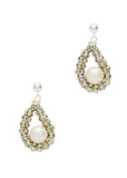 Pearl Octopuss.y Tiny Oyster Embellished Drop Earrings - Silver - One Size