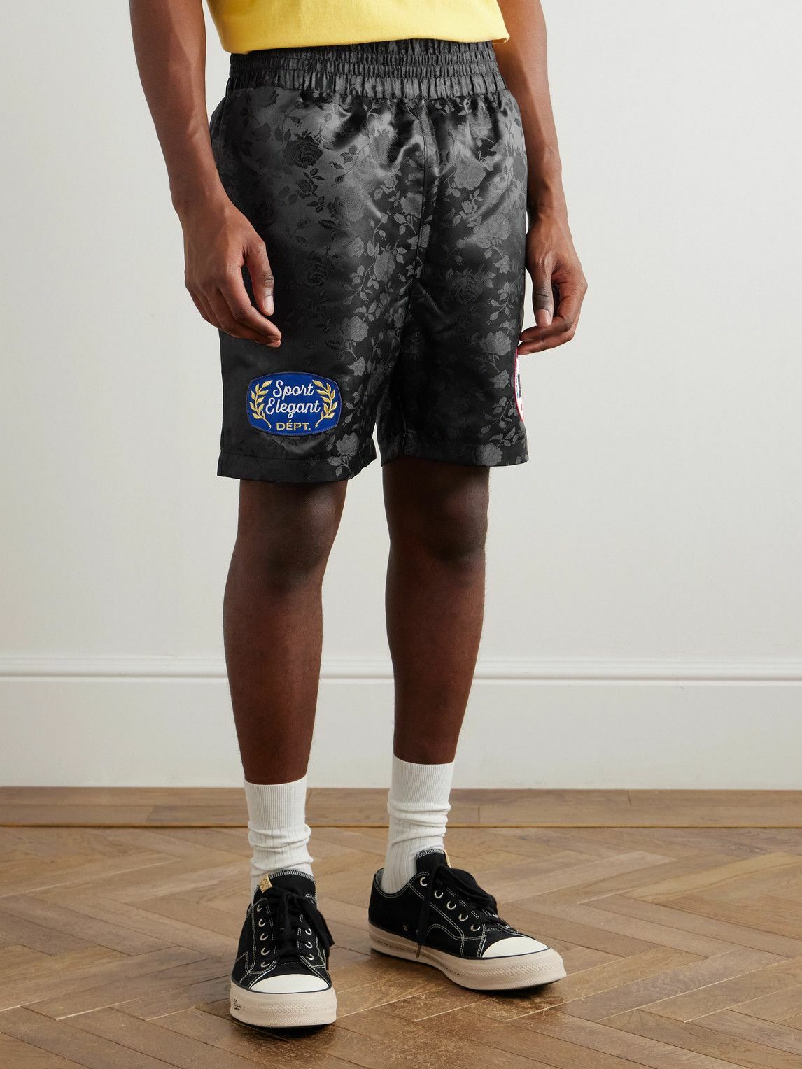 Gallery Dept. - Boxing Straight-Leg Appliquéd Satin-Jacquard