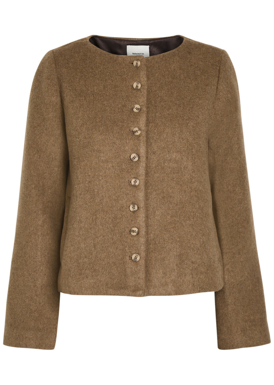 Reformation Lucia Wool-blend Coat Brown
