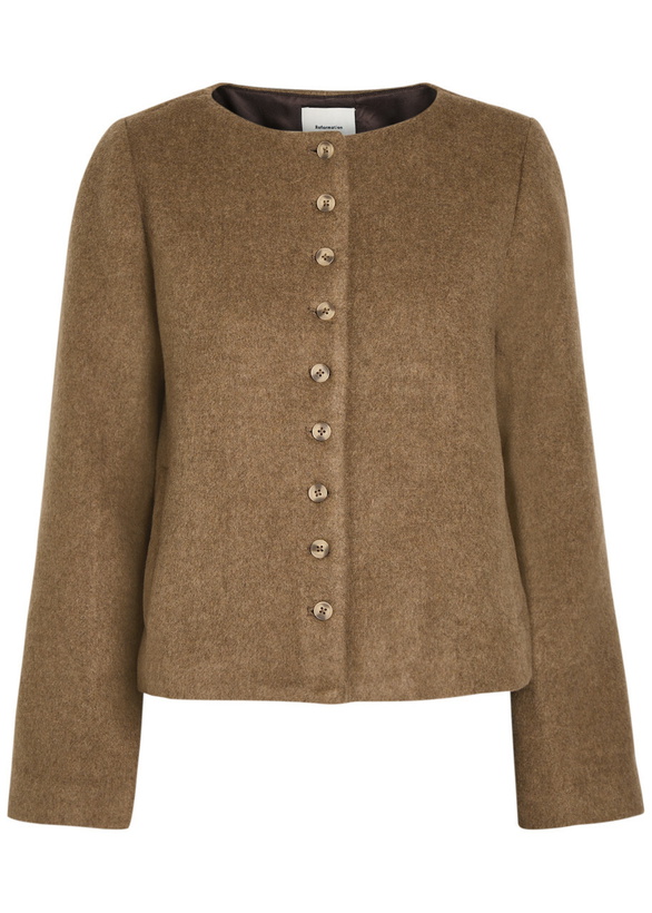 Photo: Reformation Lucia Wool-blend Coat Brown
