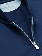 Brunello Cucinelli - Cotton-Jersey Zip-Up Sweatshirt - Blue