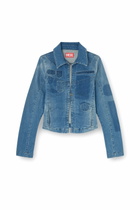 Diesel One-button denim shirt with patch effects - Tops Womens in Blue
