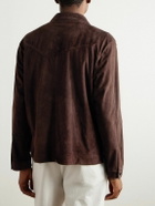 Stòffa - Wave Suede Overshirt - Brown