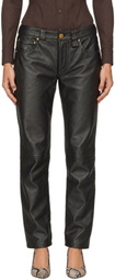 WILLY CHAVARRIA Black Chente Leather Pants
