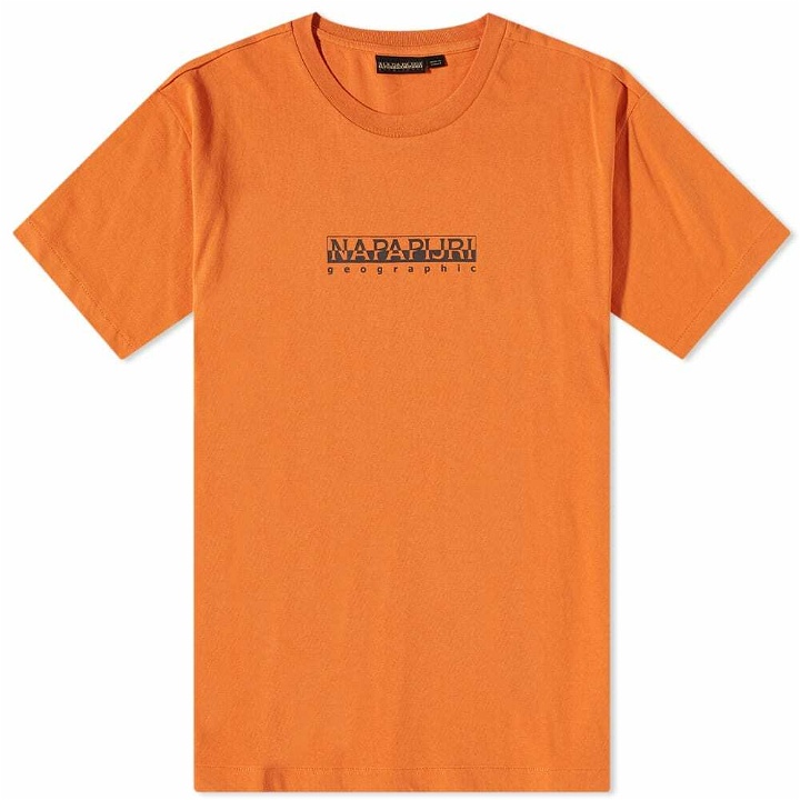 Photo: Napapijri Men's Sox Box T-Shirt in Orange Butternut