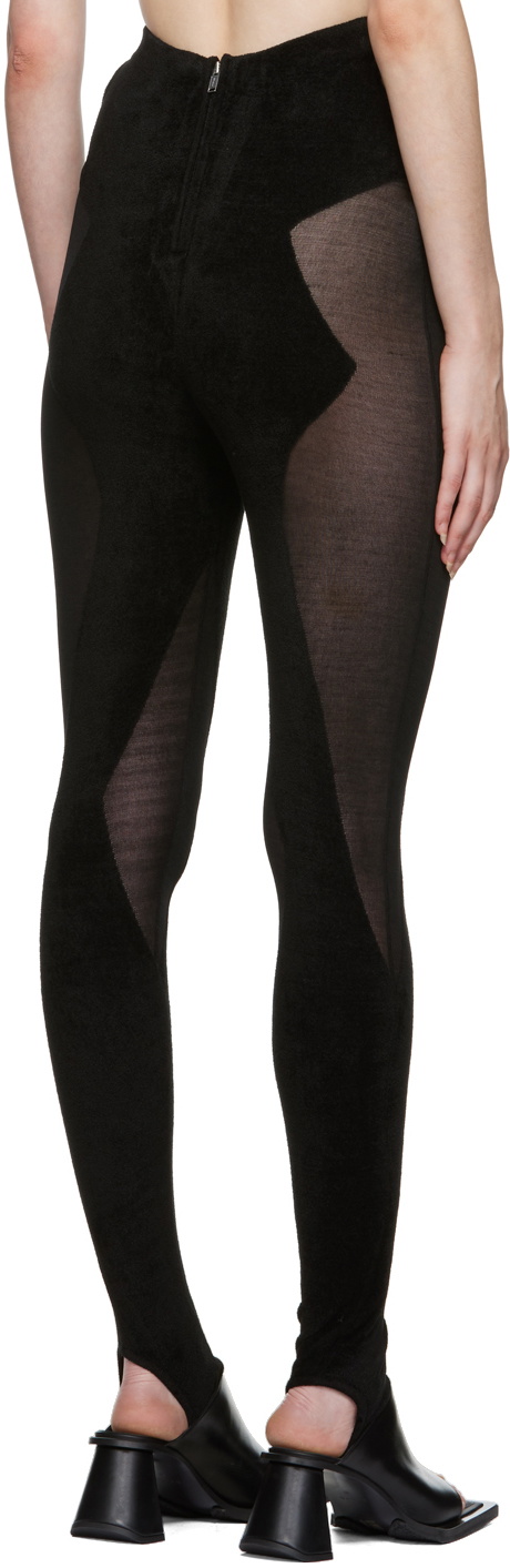 Dion Lee Black Chenille Intarsia Leggings