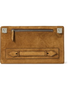 Métier - Runaway Leather-Trimmed Suede Pouch