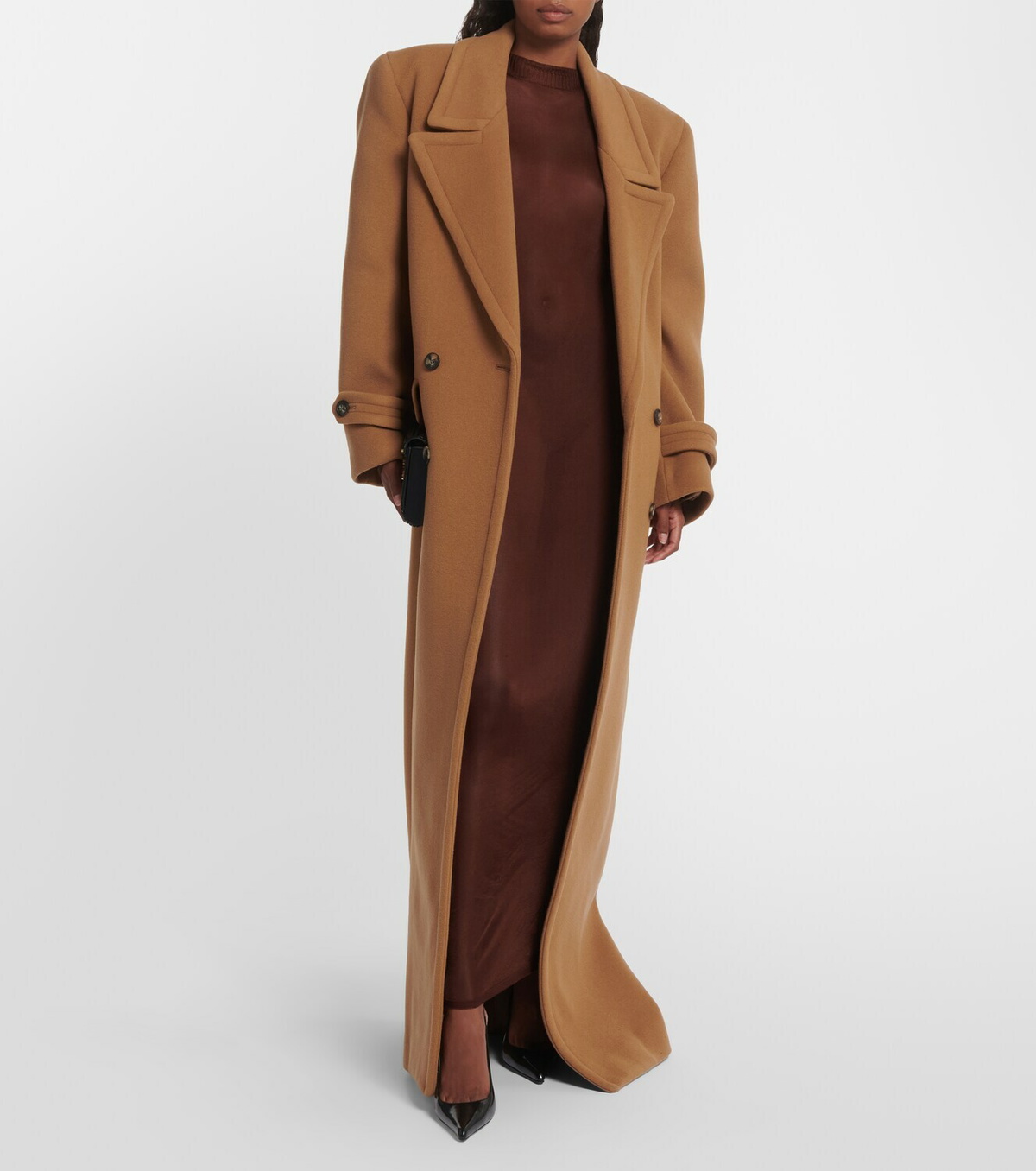 コート Saint Laurent Oversized caban coat SAINT LAURENT Oversized double-breasted wool-twill coat