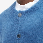 Acne Studios Men's Komer Solid Brushed Cardigan in Denim Blue