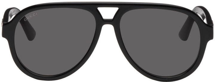 Photo: Gucci Black Aviator Sunglasses