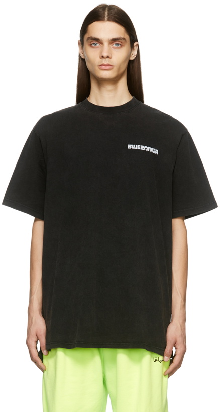 Photo: Balenciaga Black Turn Slit T-Shirt