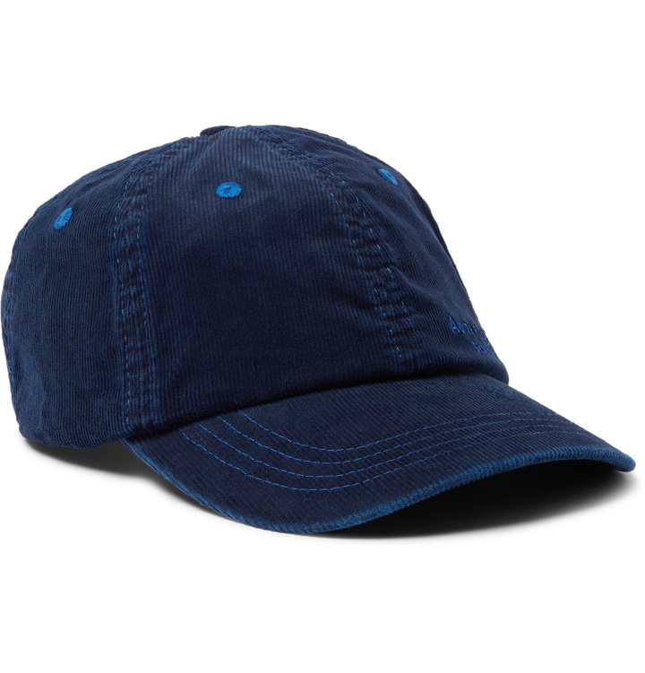 Photo: Acne Studios - Logo-Embroidered Cotton-Blend Corduroy Baseball Cap - Blue