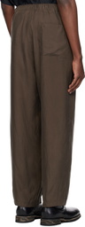YOKE Brown Chambray Easy Trousers