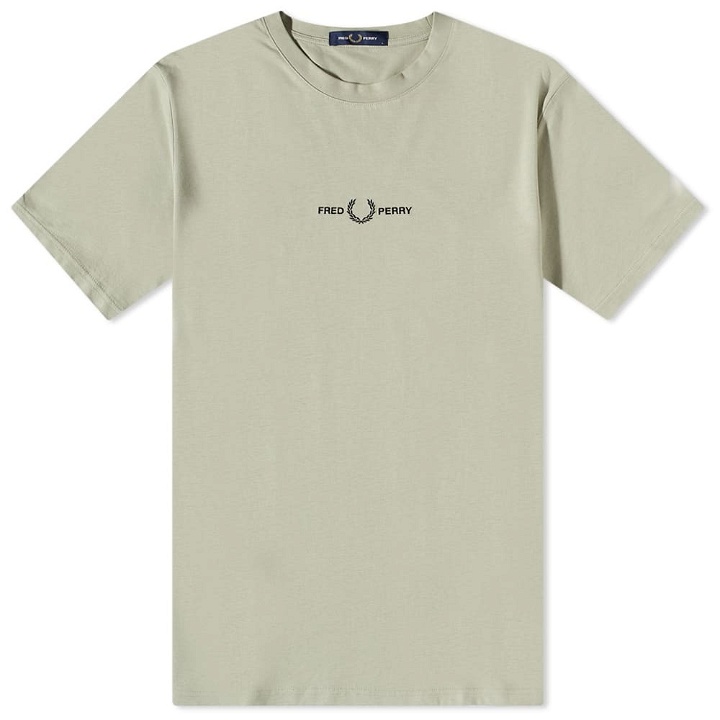 Photo: Fred Perry Men's Embroidered T-Shirt in Seagrass