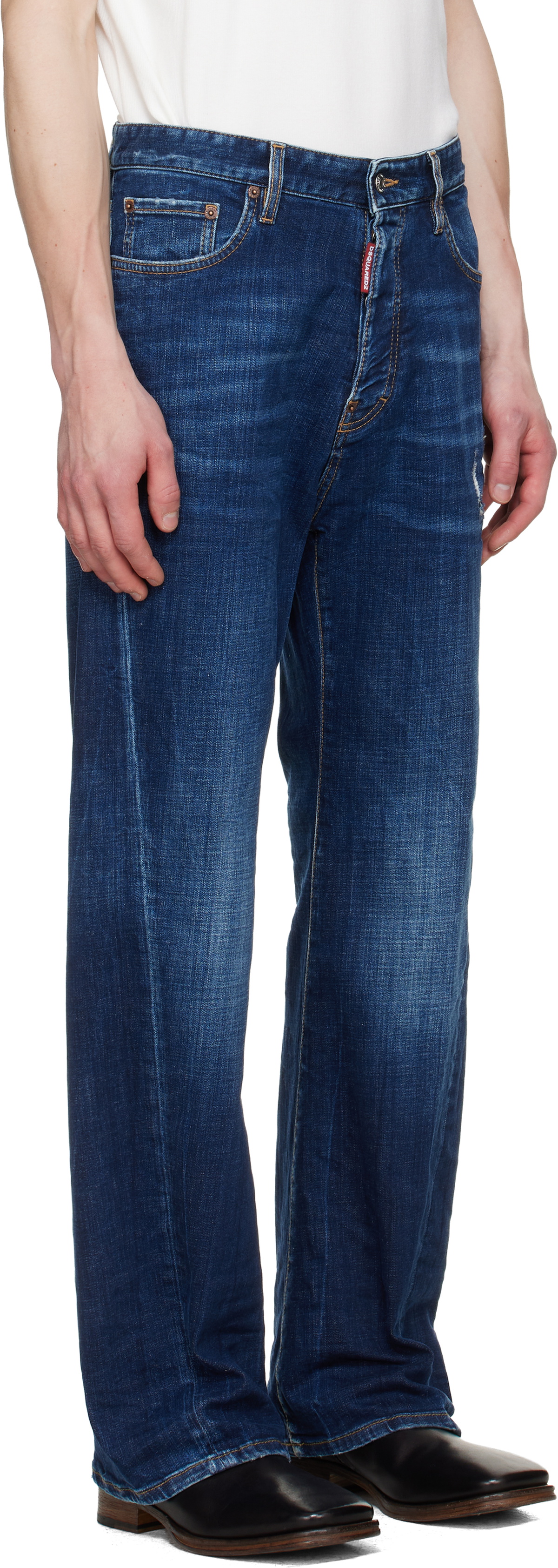 Dsquared2 Blue Loose Twisted Jeans
