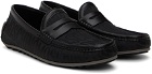 Moschino Black Allover Logo Driving Loafers