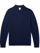 Paul Smith - Embroidered Merino Wool Polo Shirt - Blue