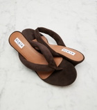 Alaïa Suede thong sandals