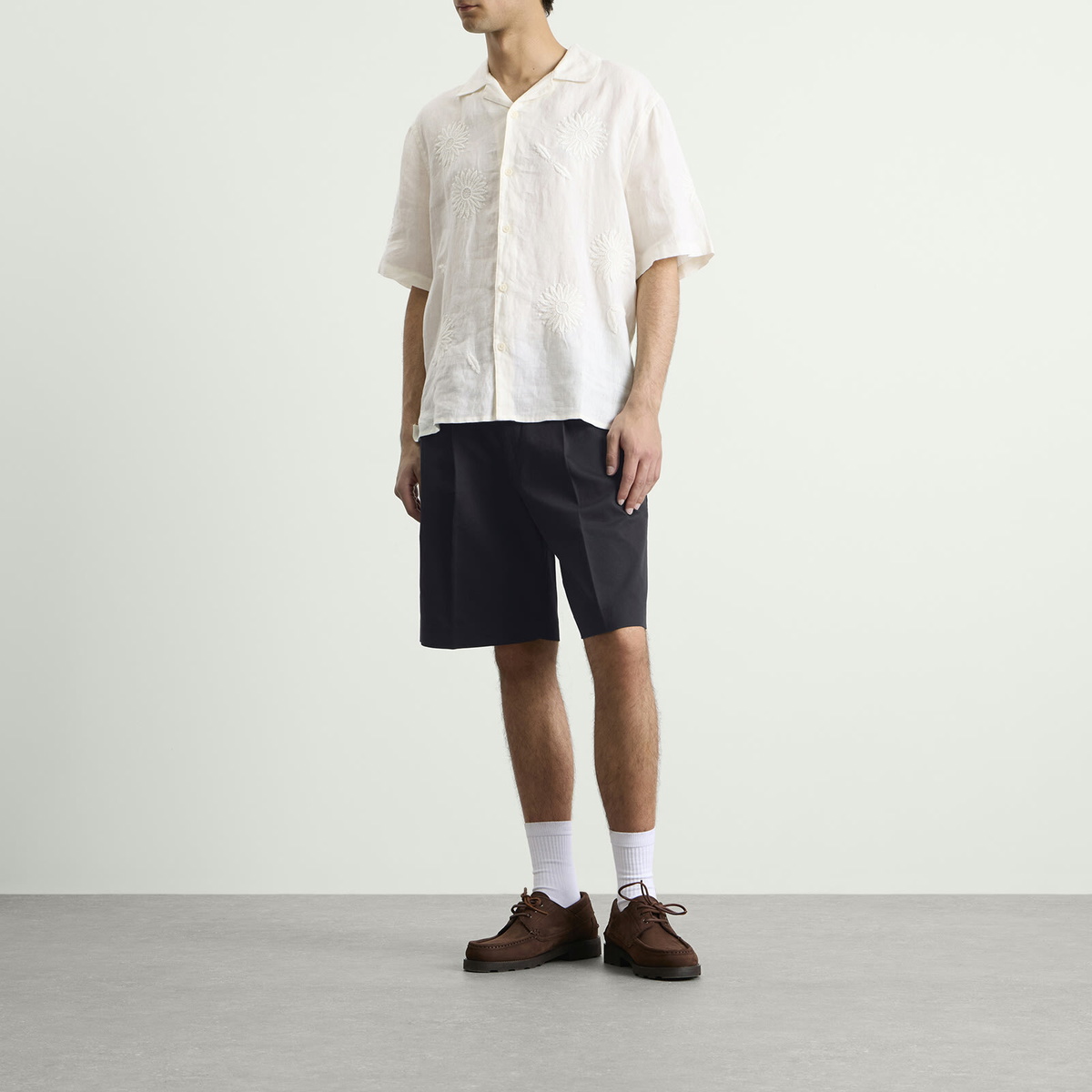 NN07 Men's Kay Pleated Shorts in Navy Blue