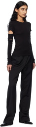 Helmut Lang Black Slashed Long-Sleeved T-shirt