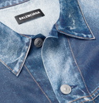 Balenciaga - Trompe L'oeil Satin Overshirt - Blue