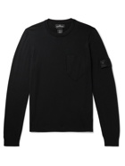 Stone Island Shadow Project - Logo-Appliquéd Wool and Silk-Blend Sweater - Black