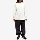 Merely Made Long Sleeve Contrast Stitch T-Shirt in White Melange