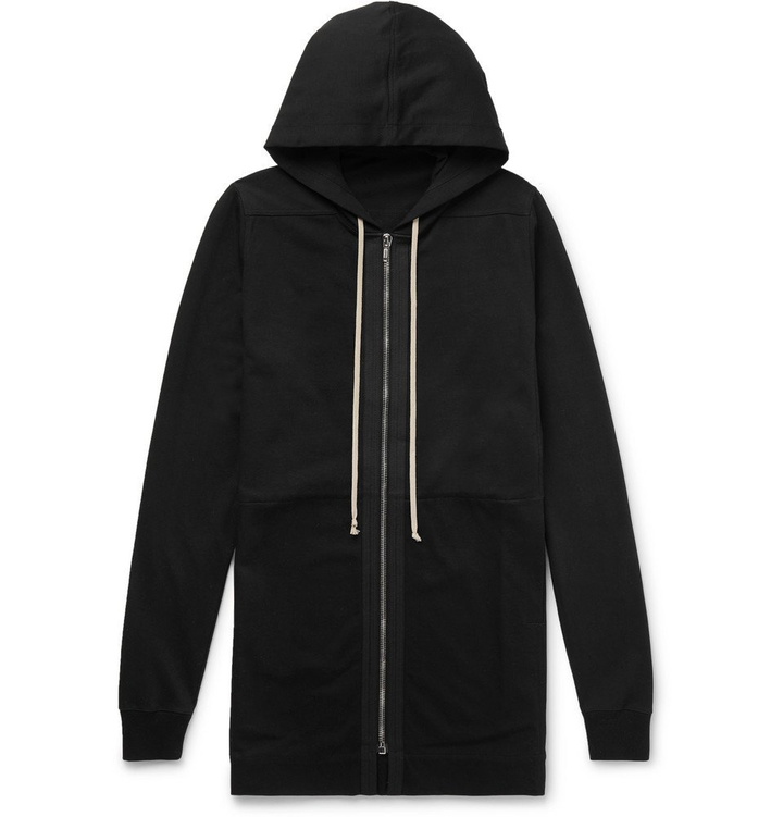 Photo: Rick Owens - Cotton-Jersey Zip-Up Hoodie - Black