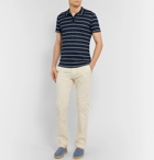 Orlebar Brown - Felix Striped Linen Polo Shirt - Navy